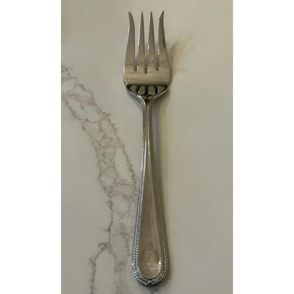 Gorham‎ BRAID Laurel Outline Serving Meat Fork Glossy 18/10 Stainless Flatware